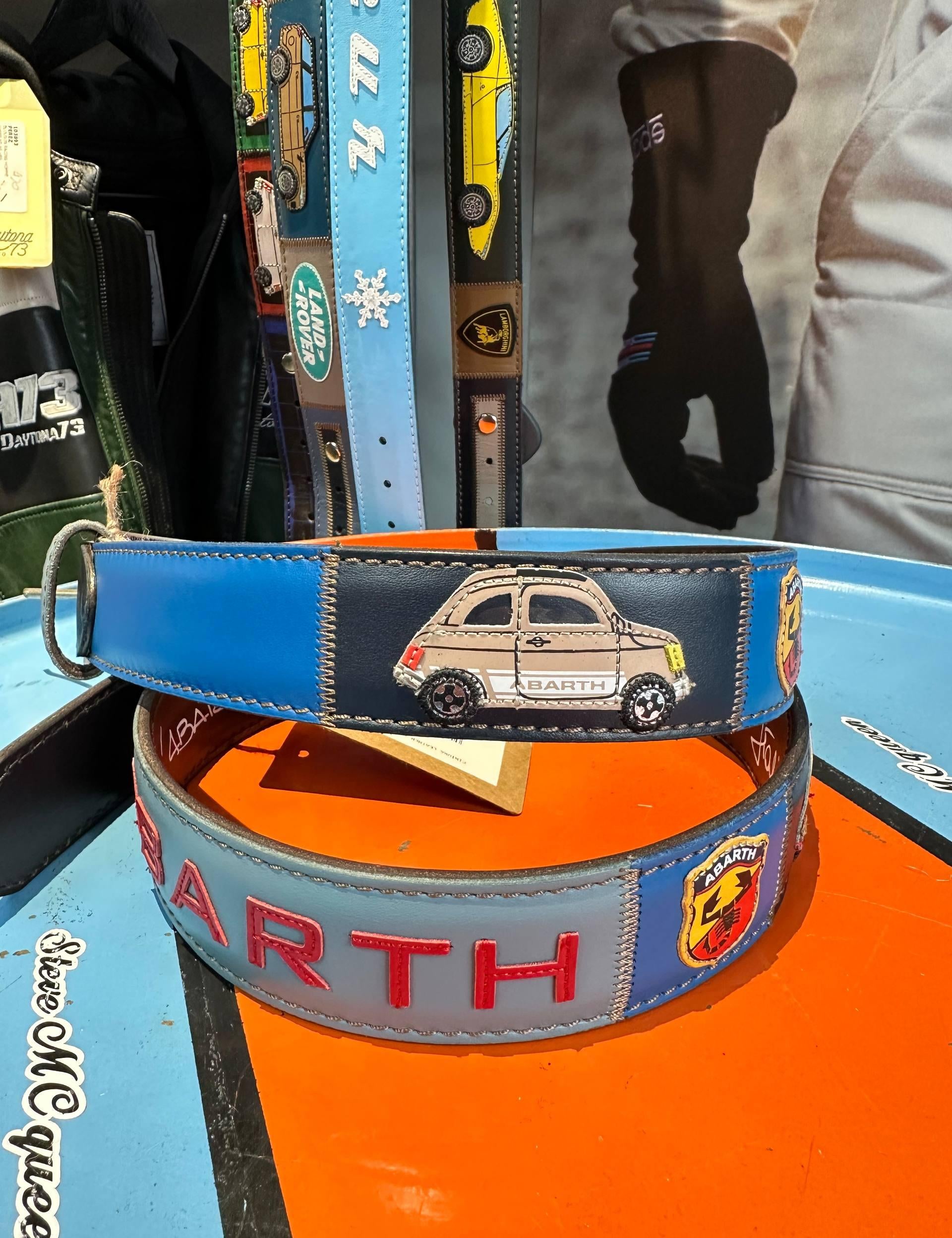 DESIGN arTIGIANALE Cintura artigianale in pelle 500 Abarth 