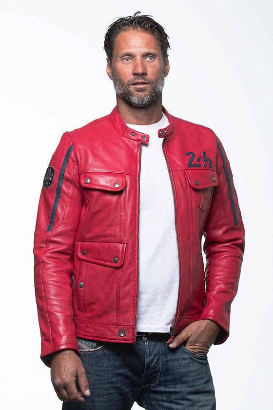 LE MANS Giubbotto uomo Lagache4 pelle montone rosso 2XL 