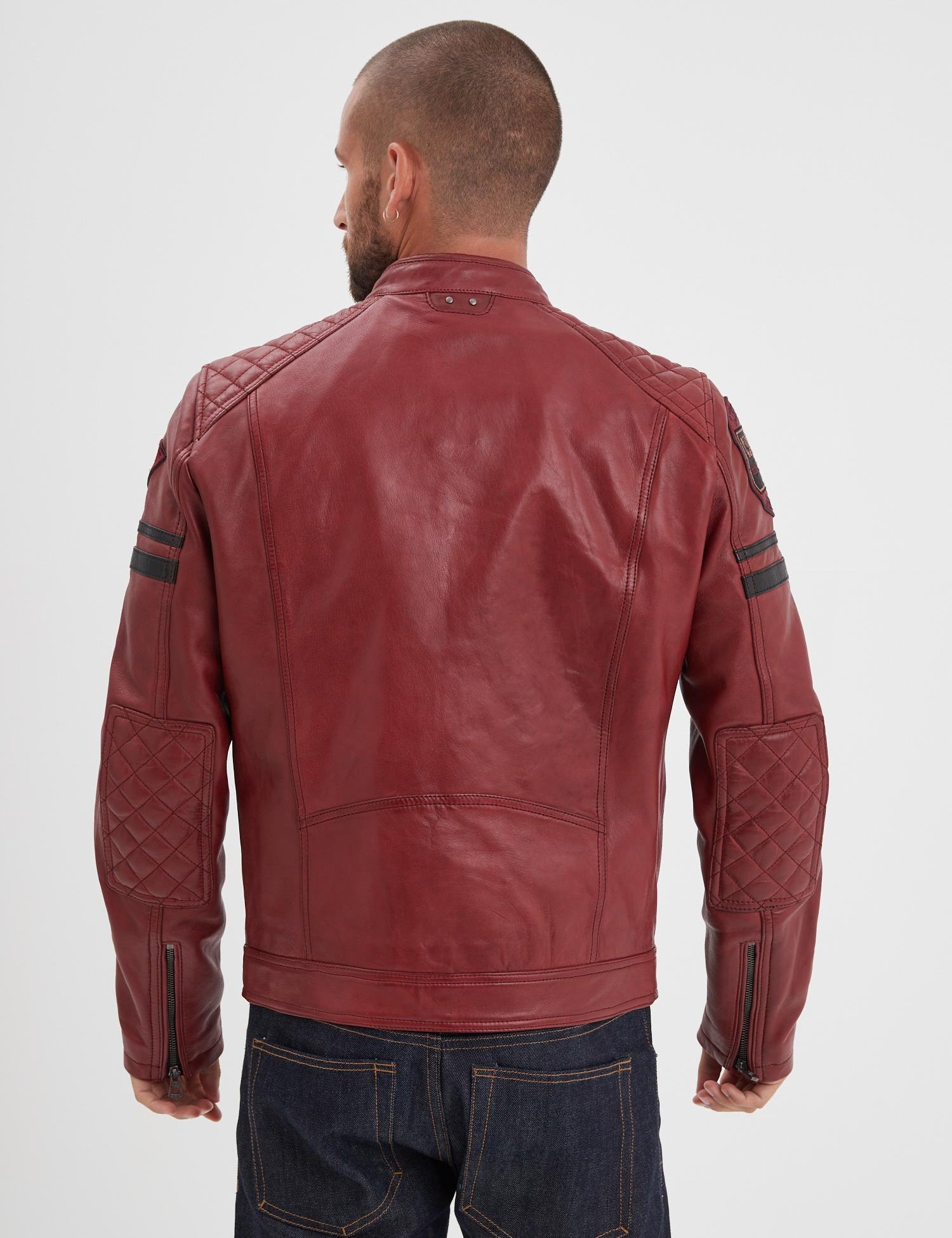 DAYTONA 73 Giacca in pelle rossa uomo Walkor 