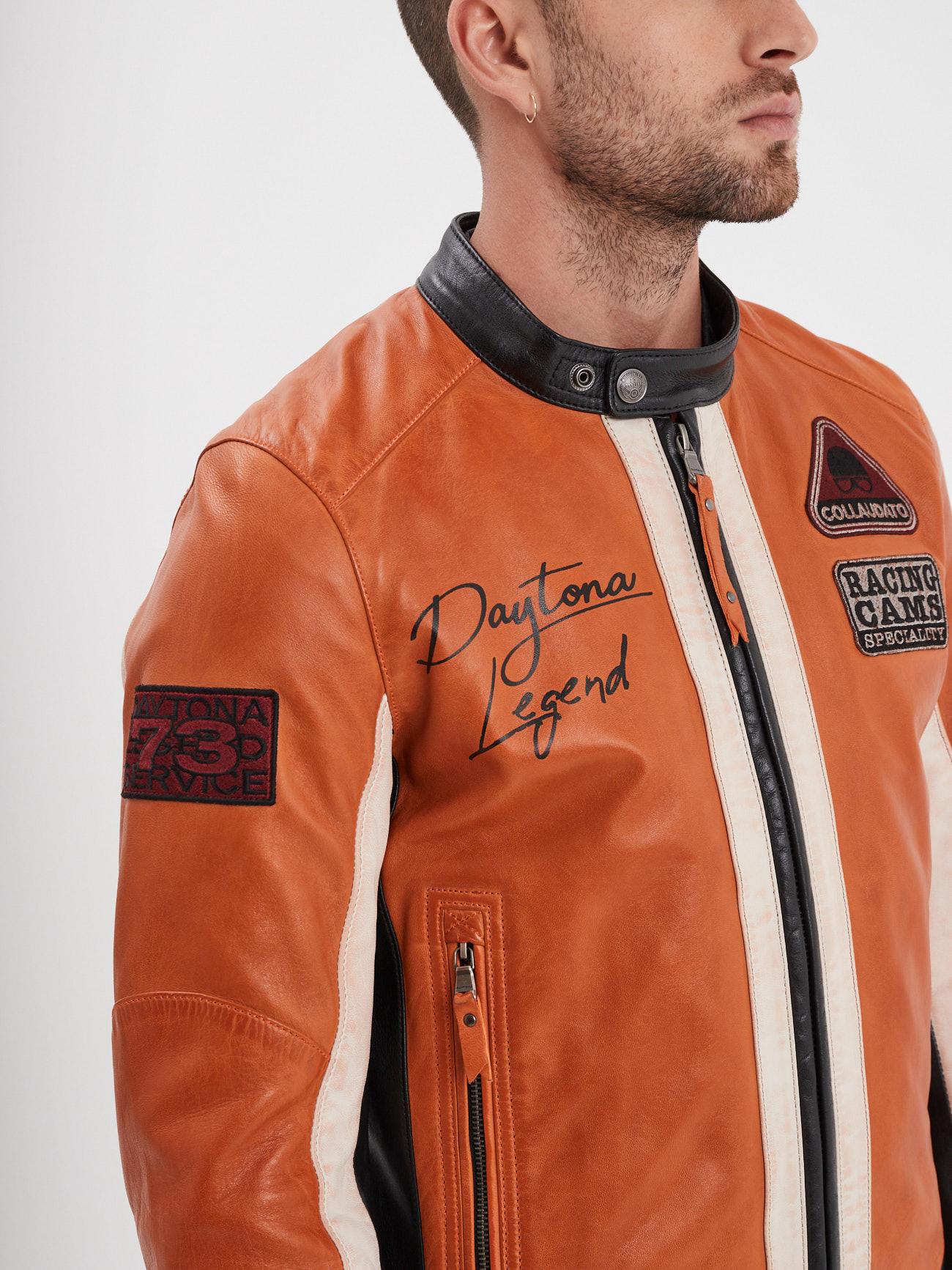 DAYTONA 73 Giacca in pelle arancione uomo Boller 