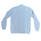 FRANCESCO PIERI MAGLIERIA Maglia modello Philip con zip in cotone azzurro 