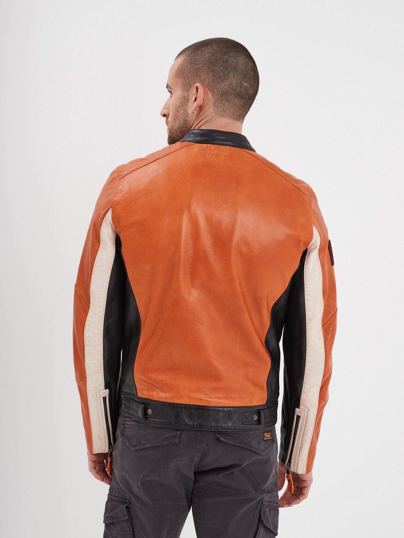 DAYTONA 73 Giacca in pelle arancione uomo Boller 