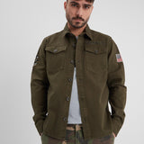 DAYTONA 73 Camicia militare uomo Jeffy verde militare 
