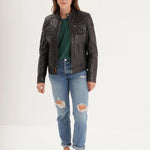 DAYTONA 73 Giacca donna in pelle nera Walkora Black 