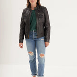 DAYTONA 73 Giacca donna in pelle nera Walkora Black 