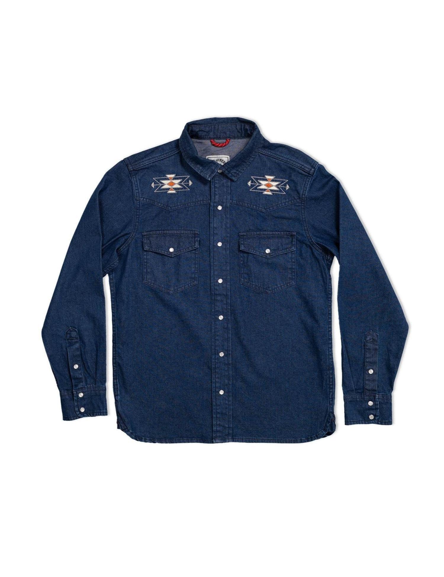 IRON AND RESIN Camicia uomo Tonopah western in tessuto lavato 