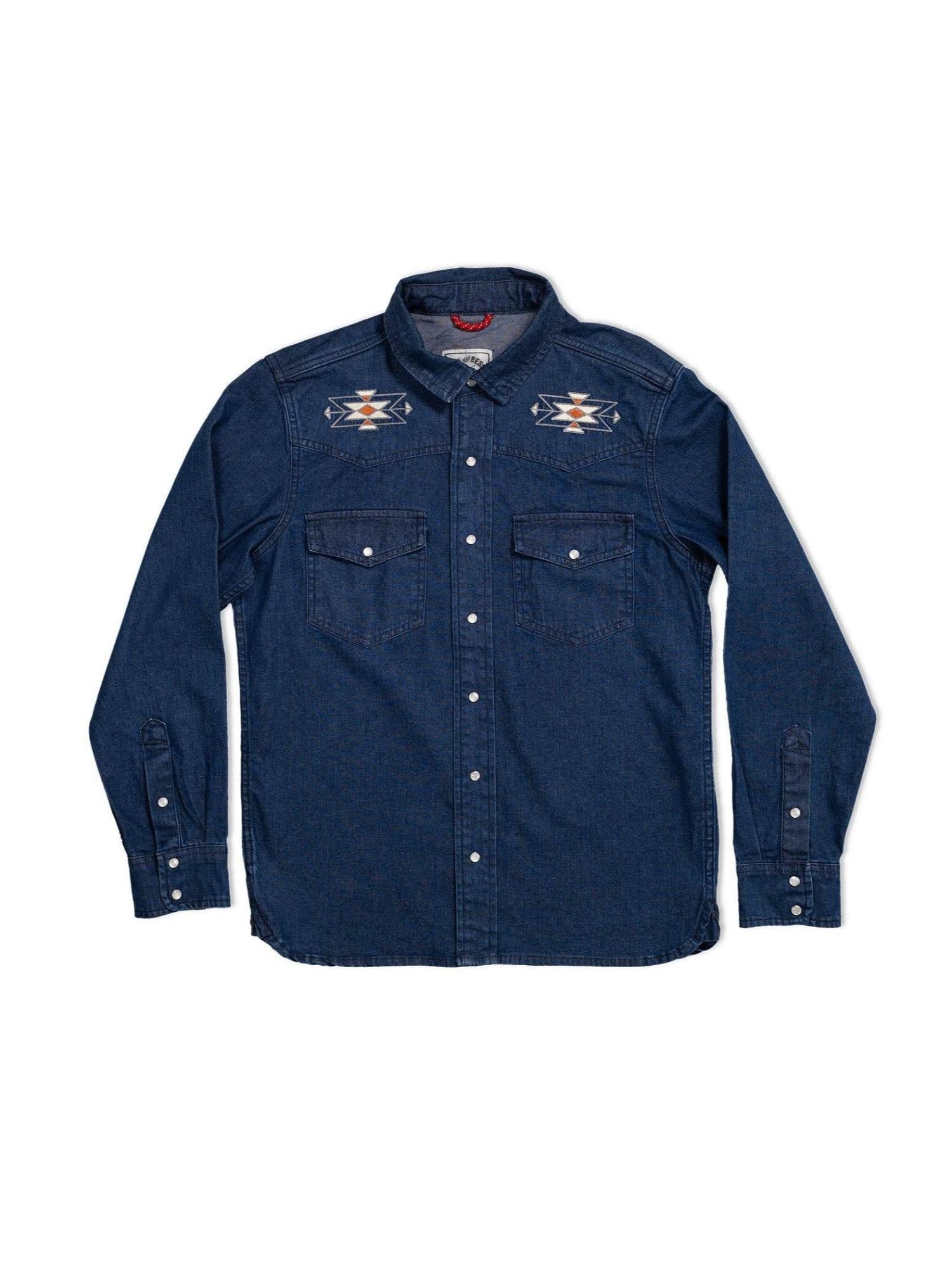 IRON AND RESIN Camicia uomo Tonopah western in tessuto lavato 