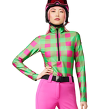 GOLDBERGH Maglia sci donna Woody verde e rosa con zip 