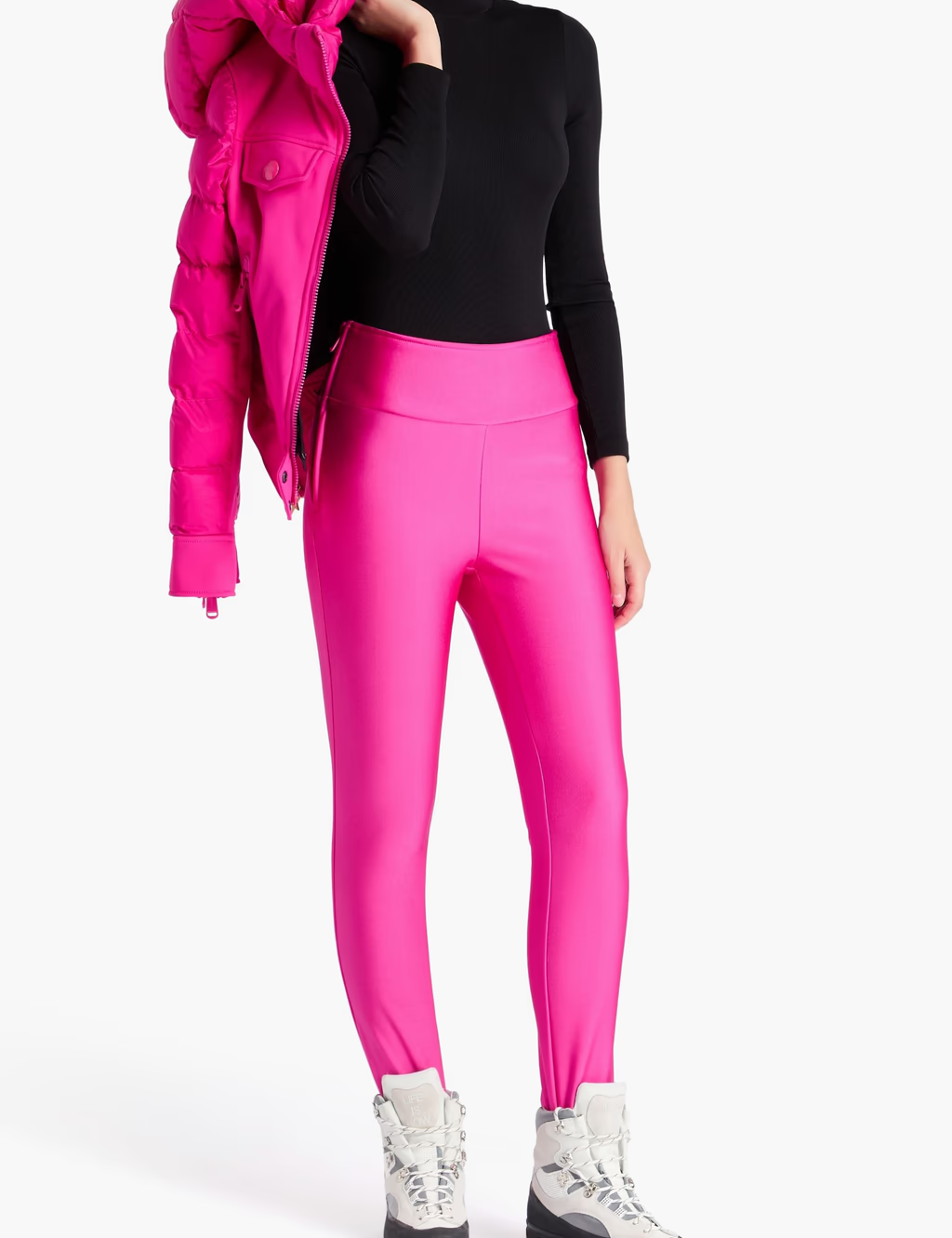 GOLDBERGH Pantalone sci donna Sandy vita alta con staffa rosa 