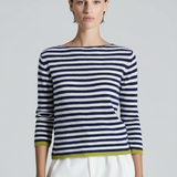 BE YOU GERALDINEALASIO Maglia Benedicta blu/bianco 