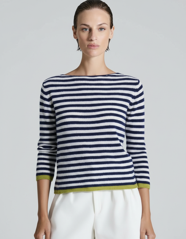 BE YOU GERALDINEALASIO Maglia Benedicta blu/bianco 