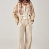 MAISON HOTEL Giacca donna Akash ricamata cropped ivory 