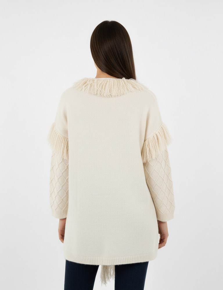 RAKKI Cardigan donna Philosophy Woman bianco lana 
