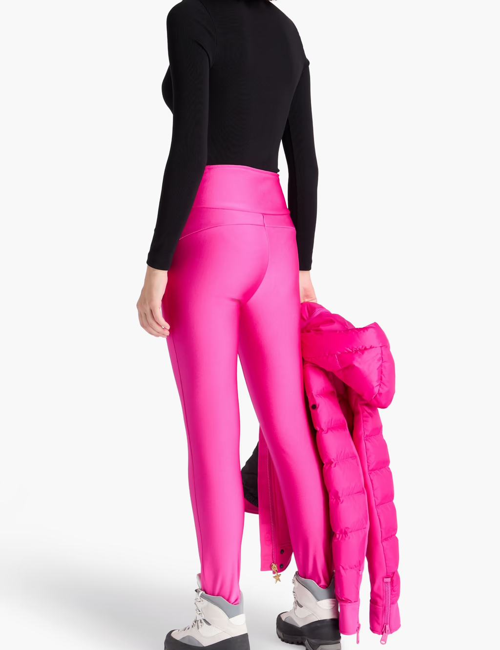 GOLDBERGH Pantalone sci donna Sandy vita alta con staffa rosa 