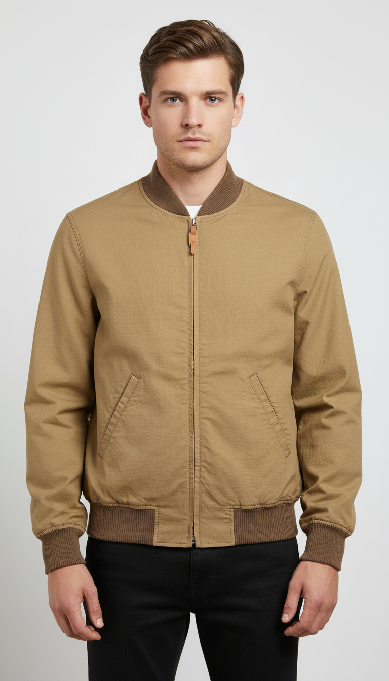 MANIFATTURA CECCARELLI Bomber uomo in cotone dark tan 
