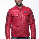 LE MANS Giubbotto uomo Lagache4 pelle montone rosso 2XL 