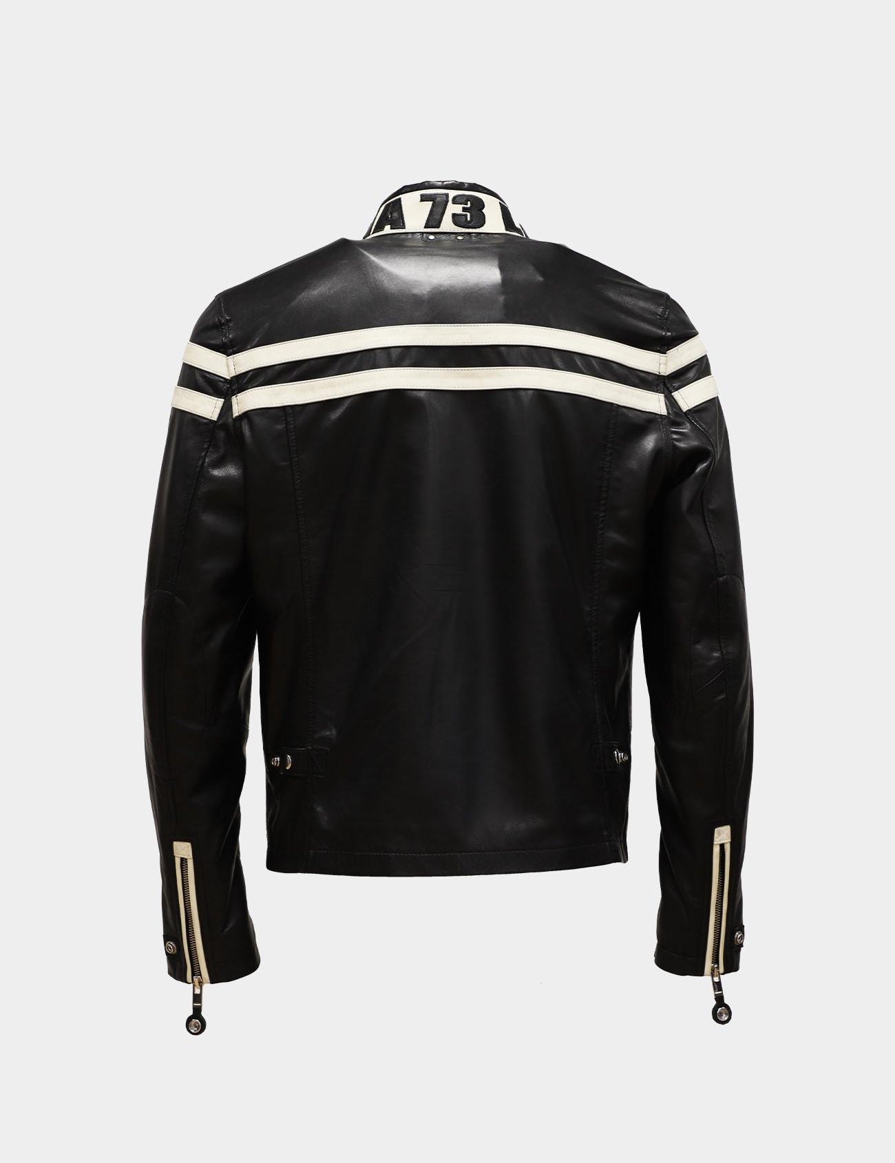 DAYTONA 73 Giacca in pelle nera uomo Montgomery 