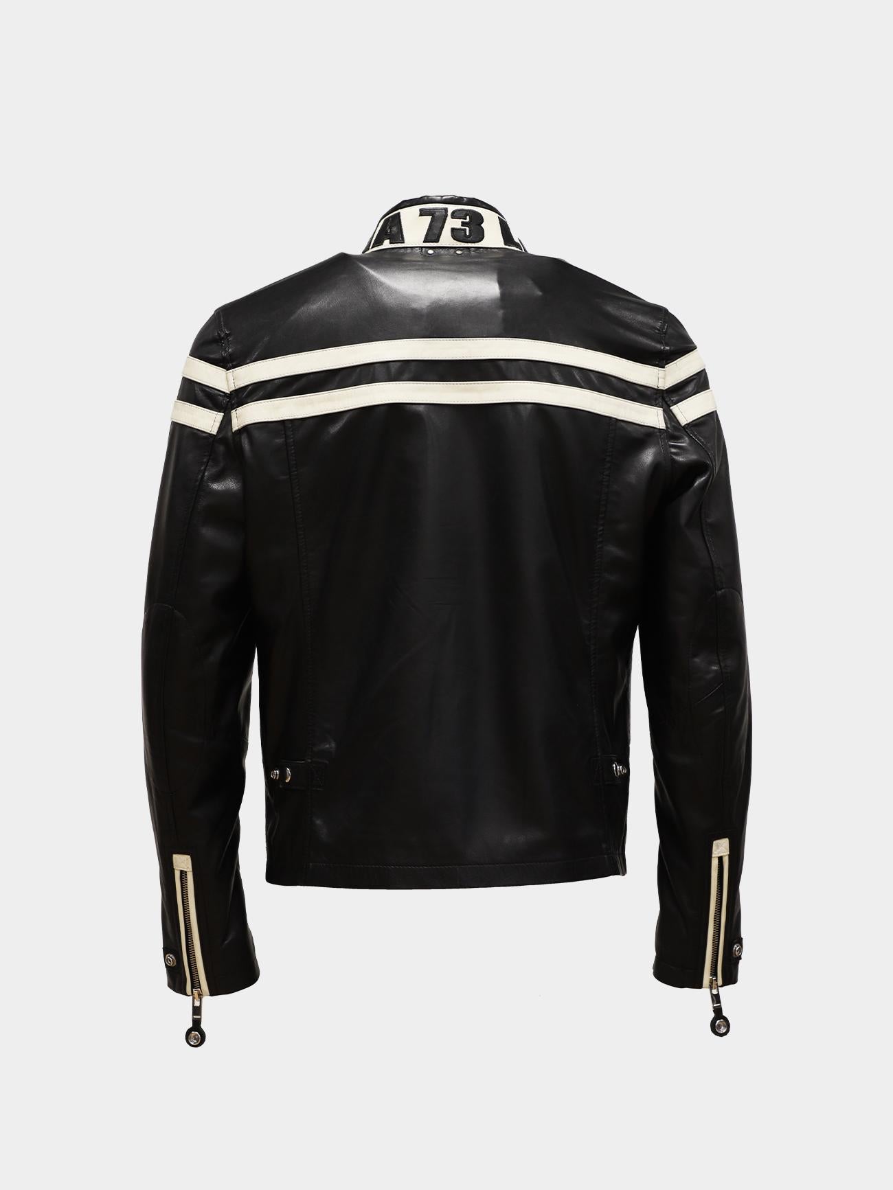 DAYTONA 73 Giacca in pelle nera uomo Montgomery 