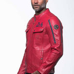 LE MANS Giubbotto uomo Lagache4 pelle montone rosso 2XL 