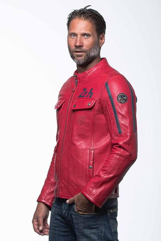 LE MANS Giubbotto uomo Lagache4 pelle montone rosso 2XL 
