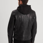 DAYTONA 73 Giacca uomo in pelle nera Bishop Black 