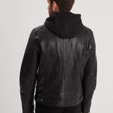 DAYTONA 73 Giacca uomo in pelle nera Bishop Black 