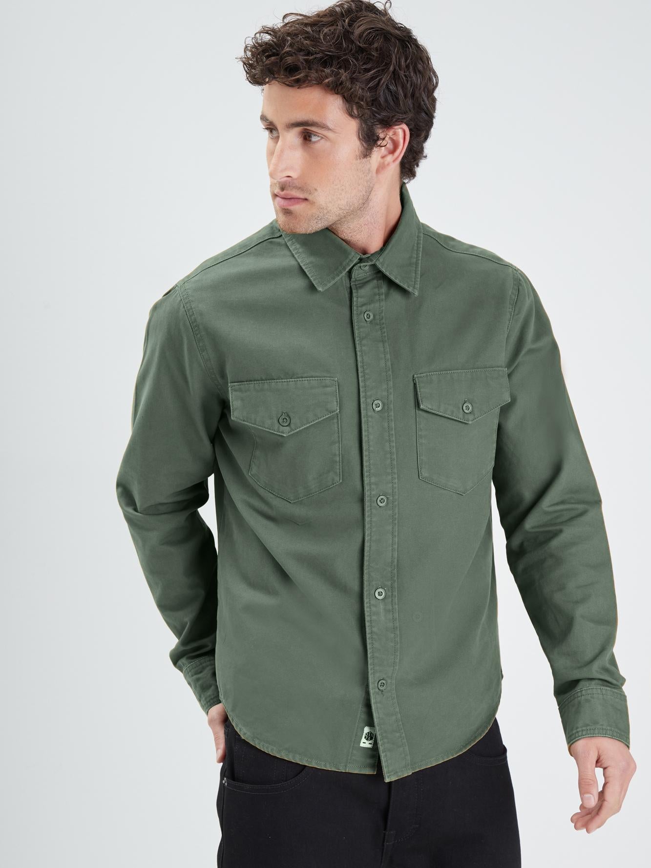 DAYTONA 73 Camicia uomo Firestone Worker verde militare 