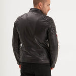 DAYTONA 73 Giacca uomo in pelle nera Gasly Black 