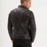 DAYTONA 73 Giacca uomo in pelle nera Gasly Black 