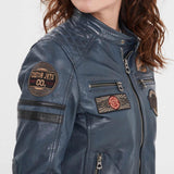 DAYTONA 73 Giacca donna in pelle blu Walkora Blue 