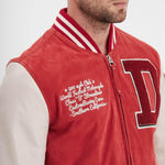 DAYTONA 73 Bomber uomo universitario Bloomfield in pelle scamosciata e agnello 