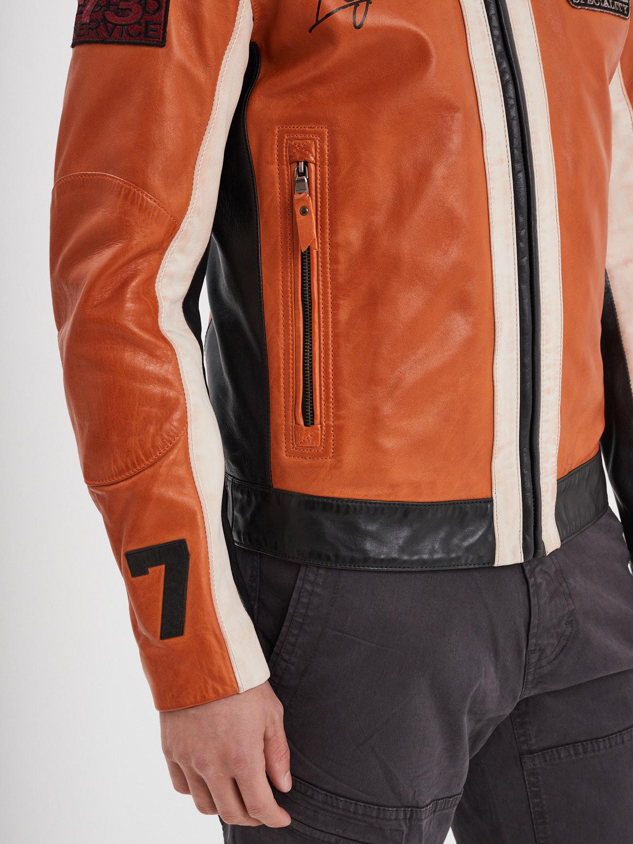 DAYTONA 73 Giacca in pelle arancione uomo Boller 