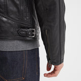 DAYTONA 73 Giacca in pelle nera uomo Wartburg 