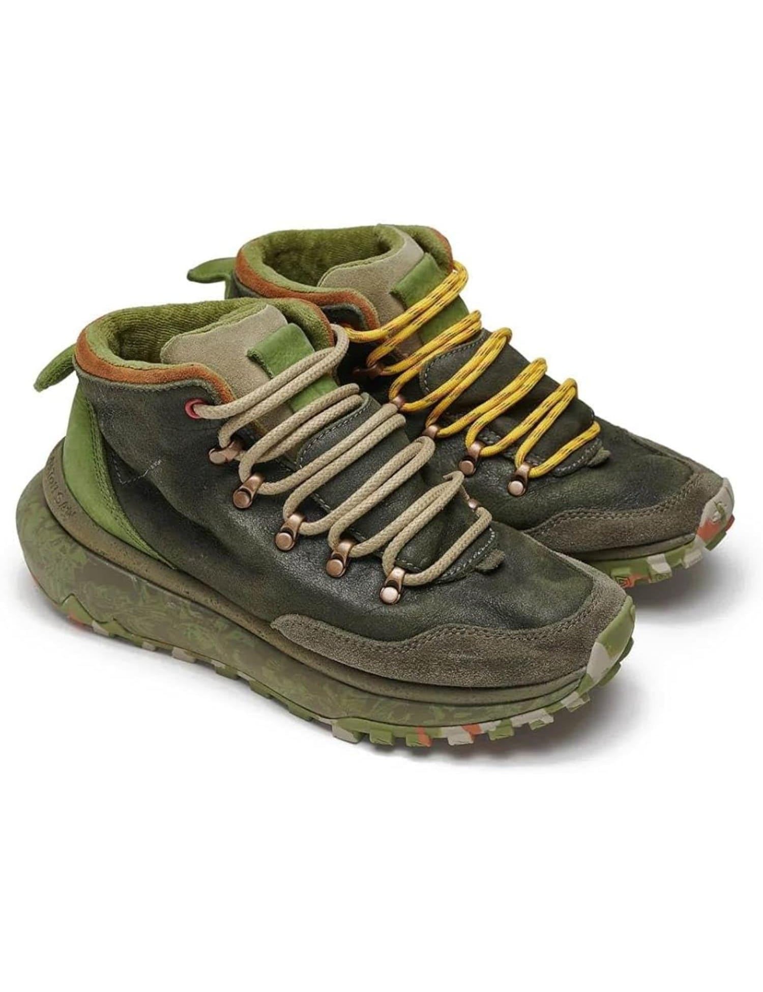 SATORISAN Stivaletti unisex in pelle verde muschio Kiso Metta Premium 