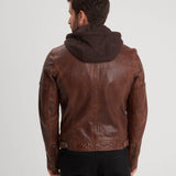 DAYTONA 73 Giacca uomo in pelle dark cognac Bishop 