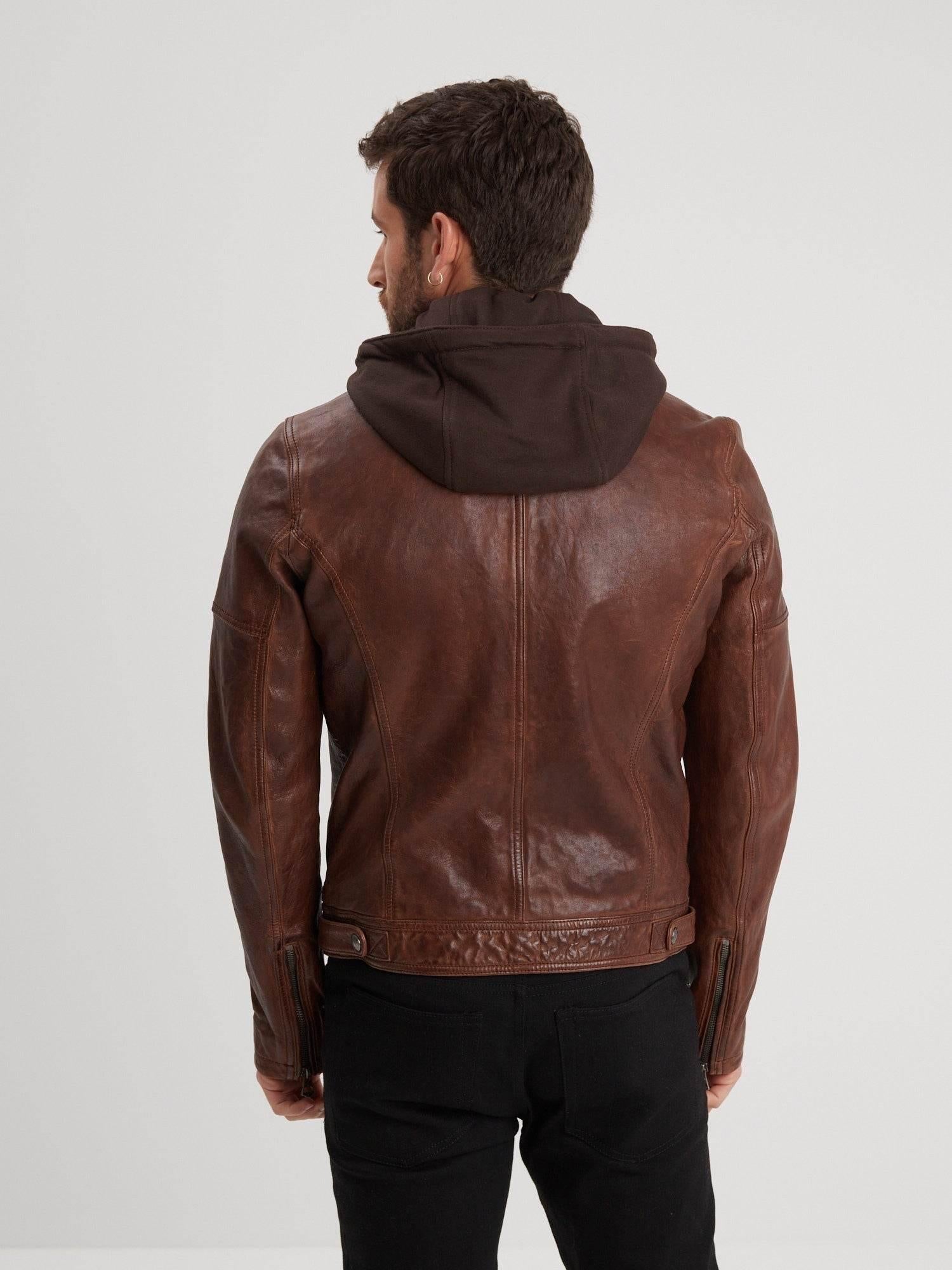 DAYTONA 73 Giacca uomo in pelle dark cognac Bishop 