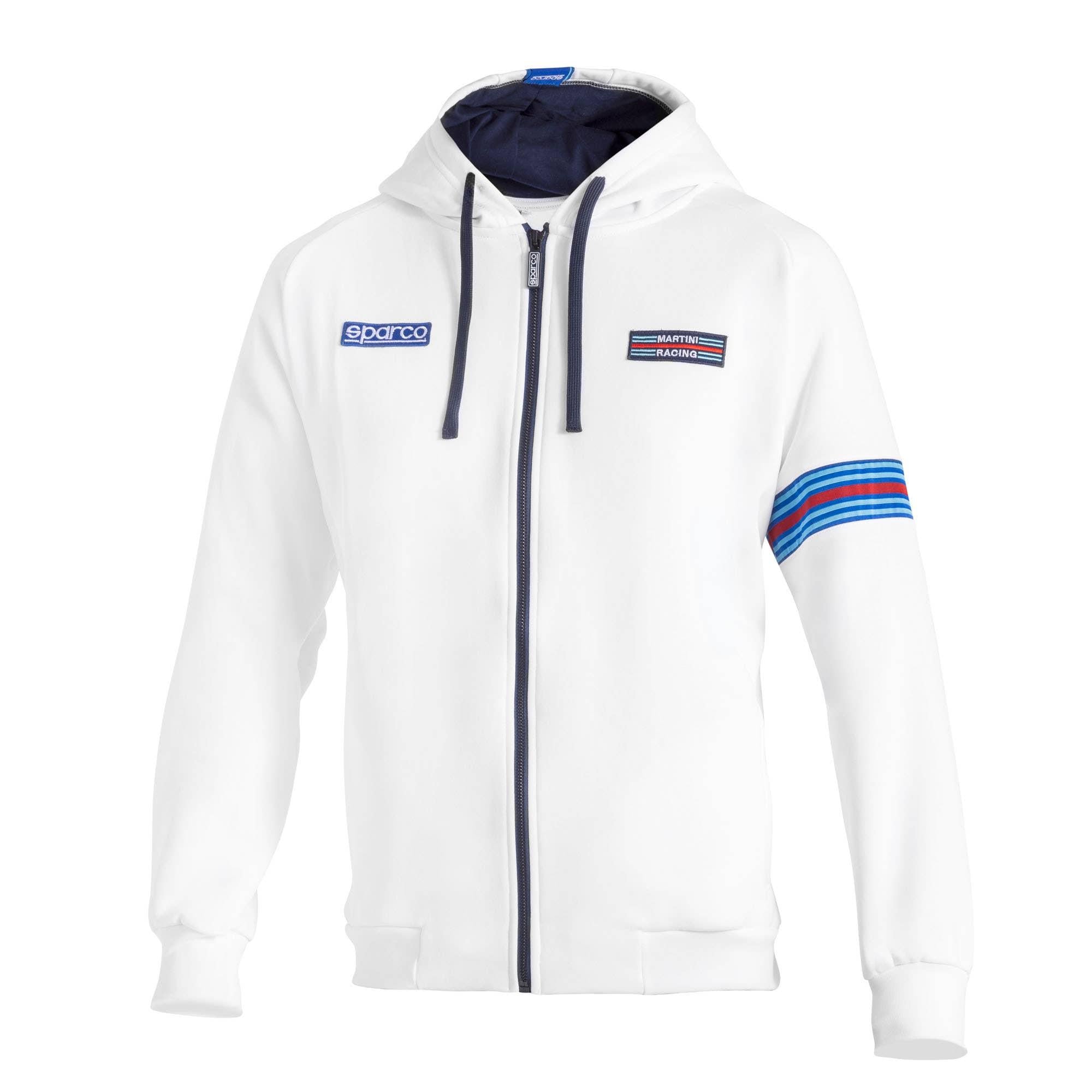 SPARCO Felpa uomo Martini Racing bianca con zip 