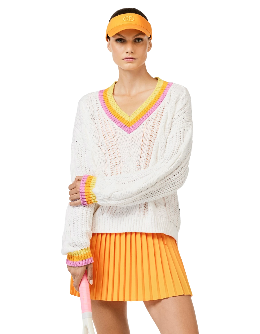 GOLDBERGH Maglia donna scollo V cable knit in cotone 