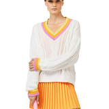 GOLDBERGH Maglia donna scollo V cable knit in cotone 