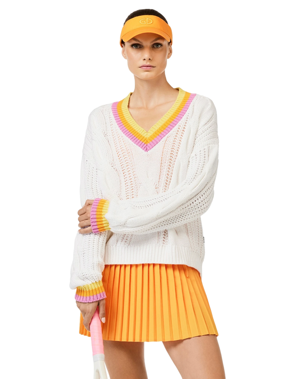 GOLDBERGH Maglia donna scollo V cable knit in cotone 