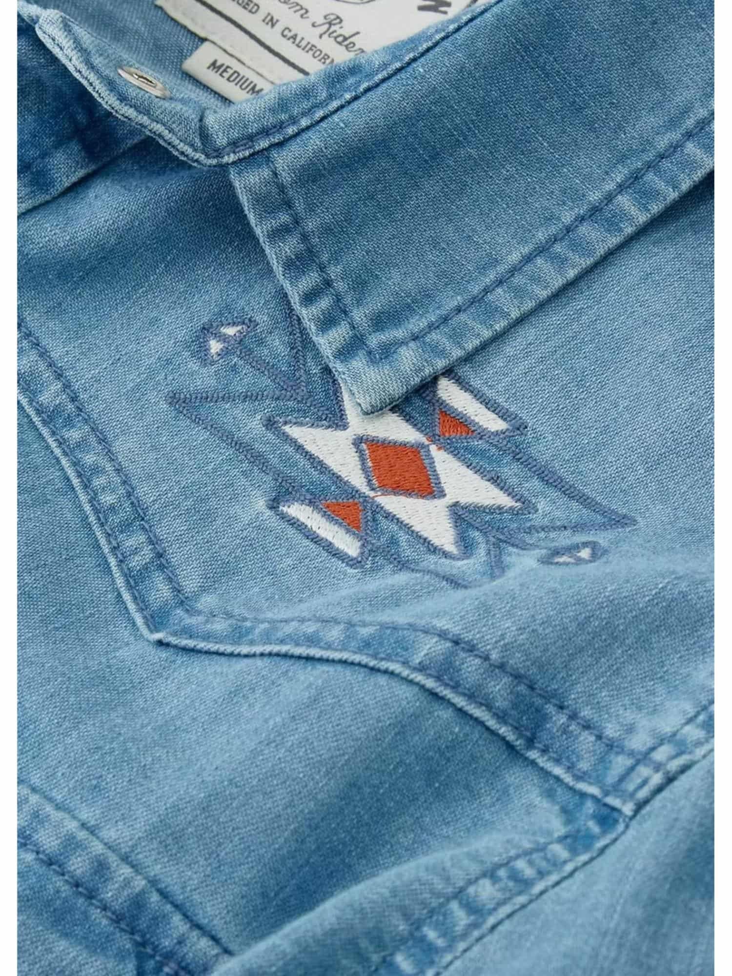 IRON AND RESIN Camicia uomo Tonopah western in tessuto lavato 