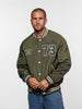 Oshawa khaki green nylon men's bomber jacket