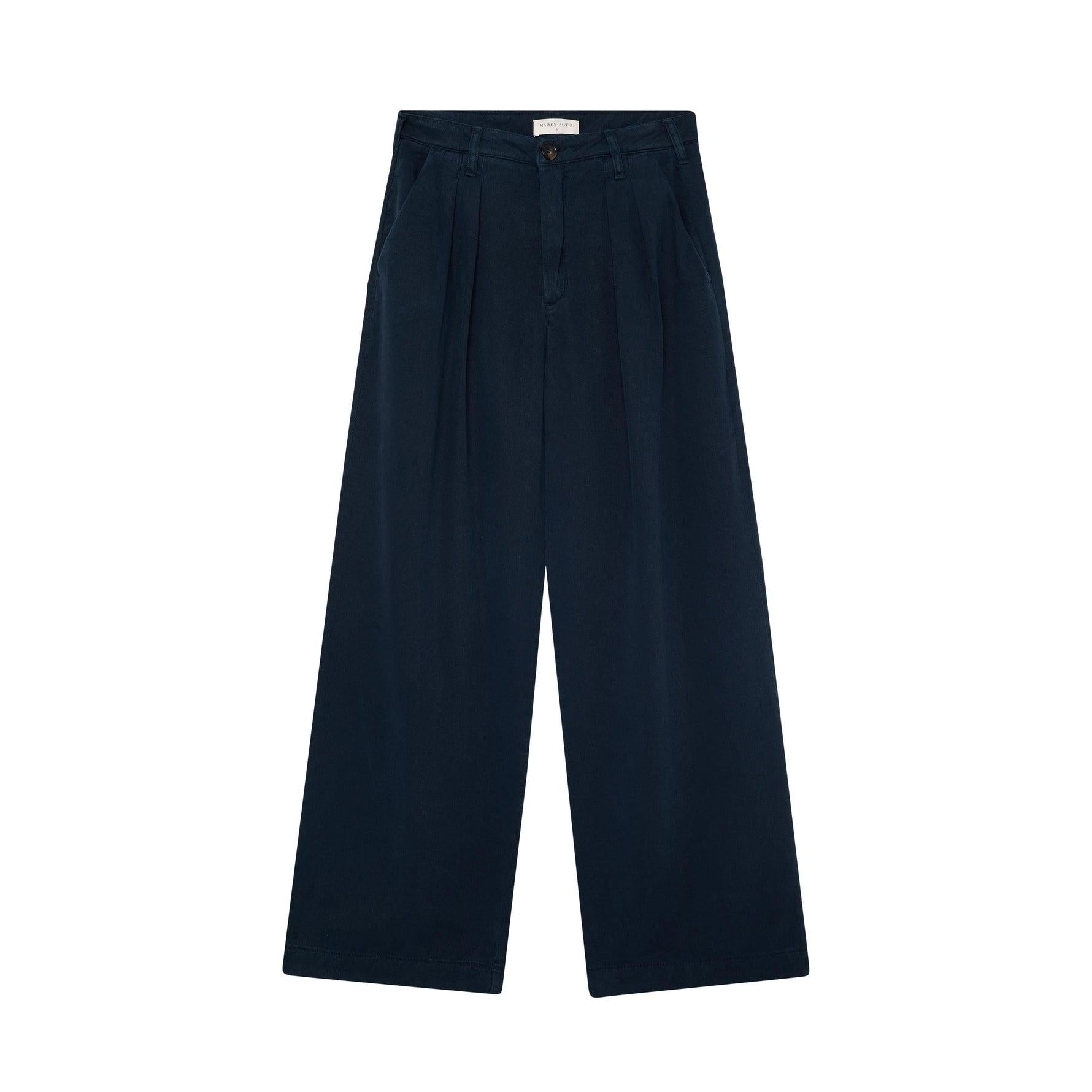 MAISON HOTEL Pantalone donna Diane chino in lyocell navy 