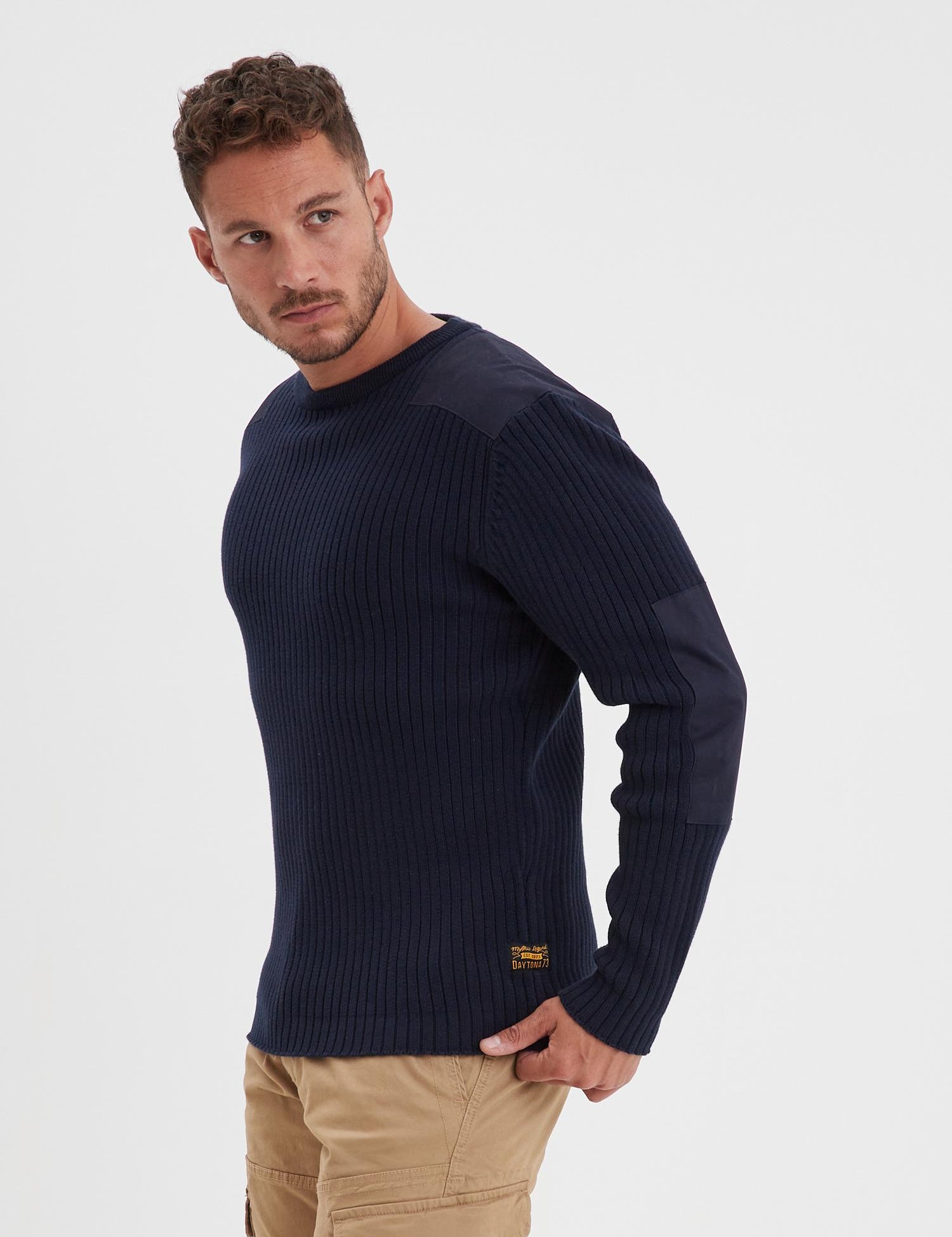 DAYTONA 73 Maglia uomo Basset girocollo blu 