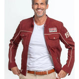 STEVE MCQUEEN Giubbotto uomo in pelle rosso Tom Dark Red 