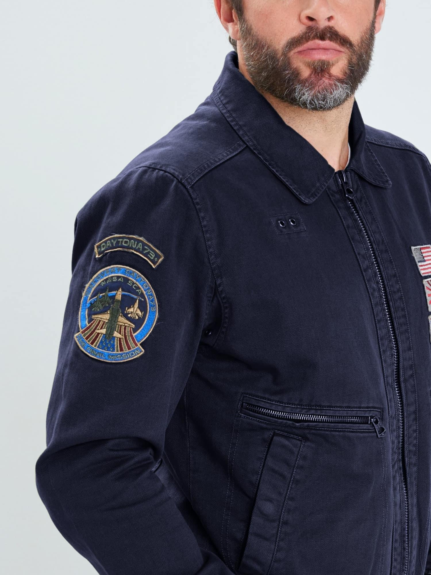DAYTONA 73 Blouson Robery uomo in twill blu 