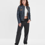 DAYTONA 73 Giacca donna in pelle blu Walkora Blue 