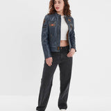 DAYTONA 73 Giacca donna in pelle blu Walkora Blue 