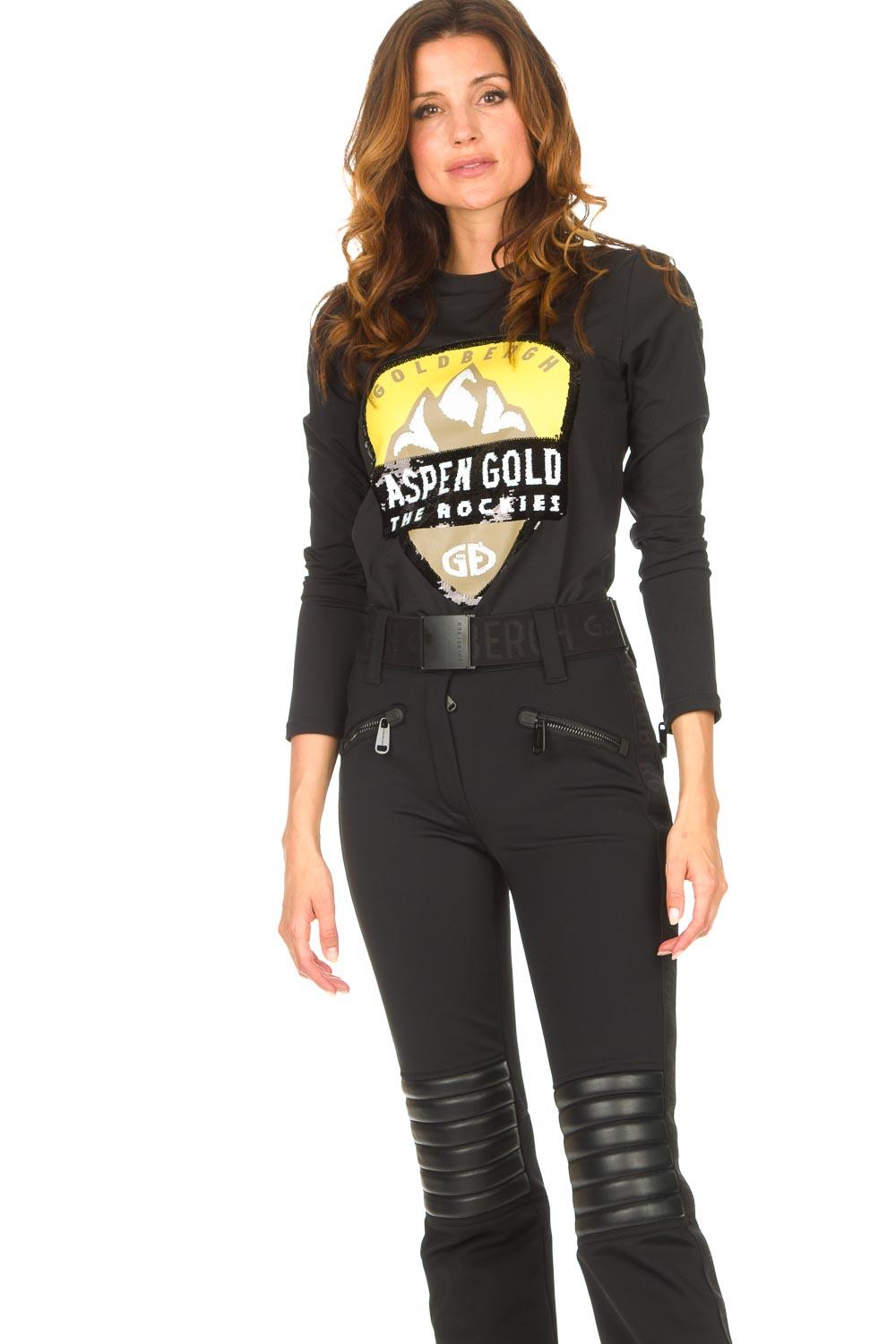 GOLDBERGH Maglia da sci donna Aspen con paillettes nera 
