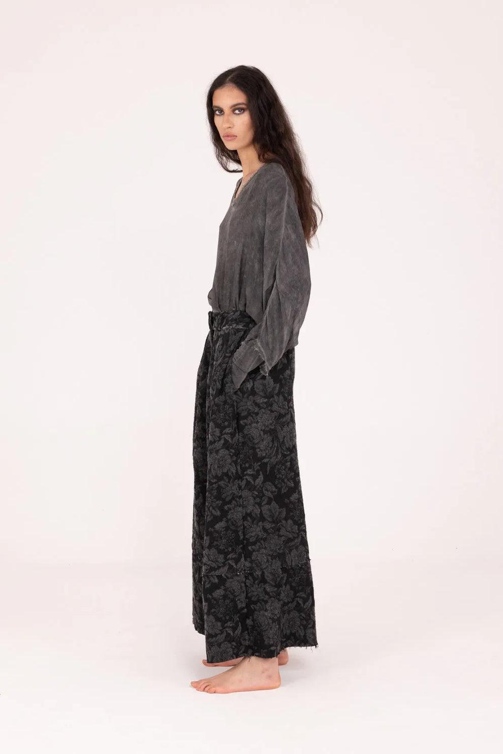 SANCTAMUERTE Pantalone donna Palazzo S192 